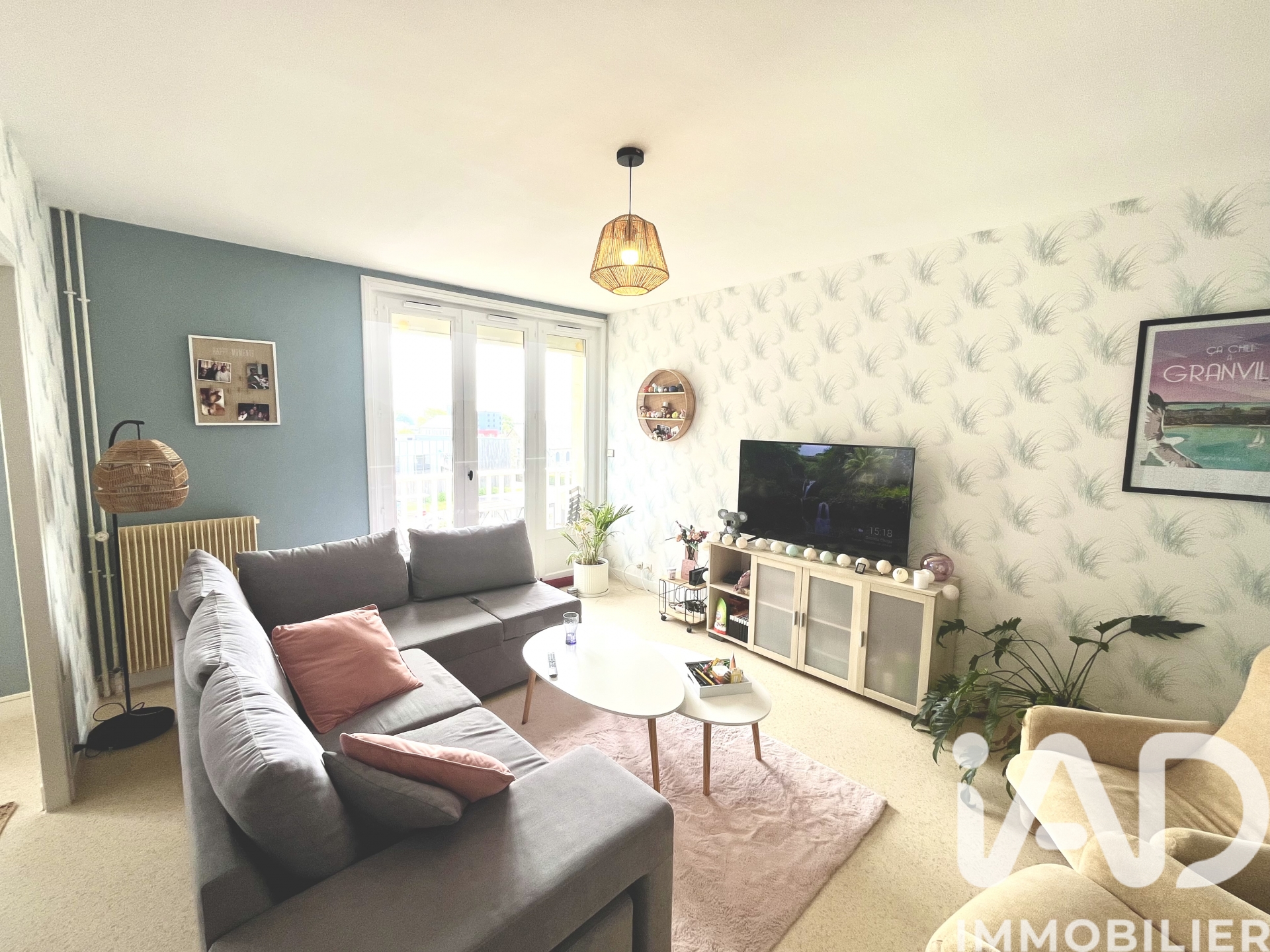 Salon canape gris T3 Granville home staging