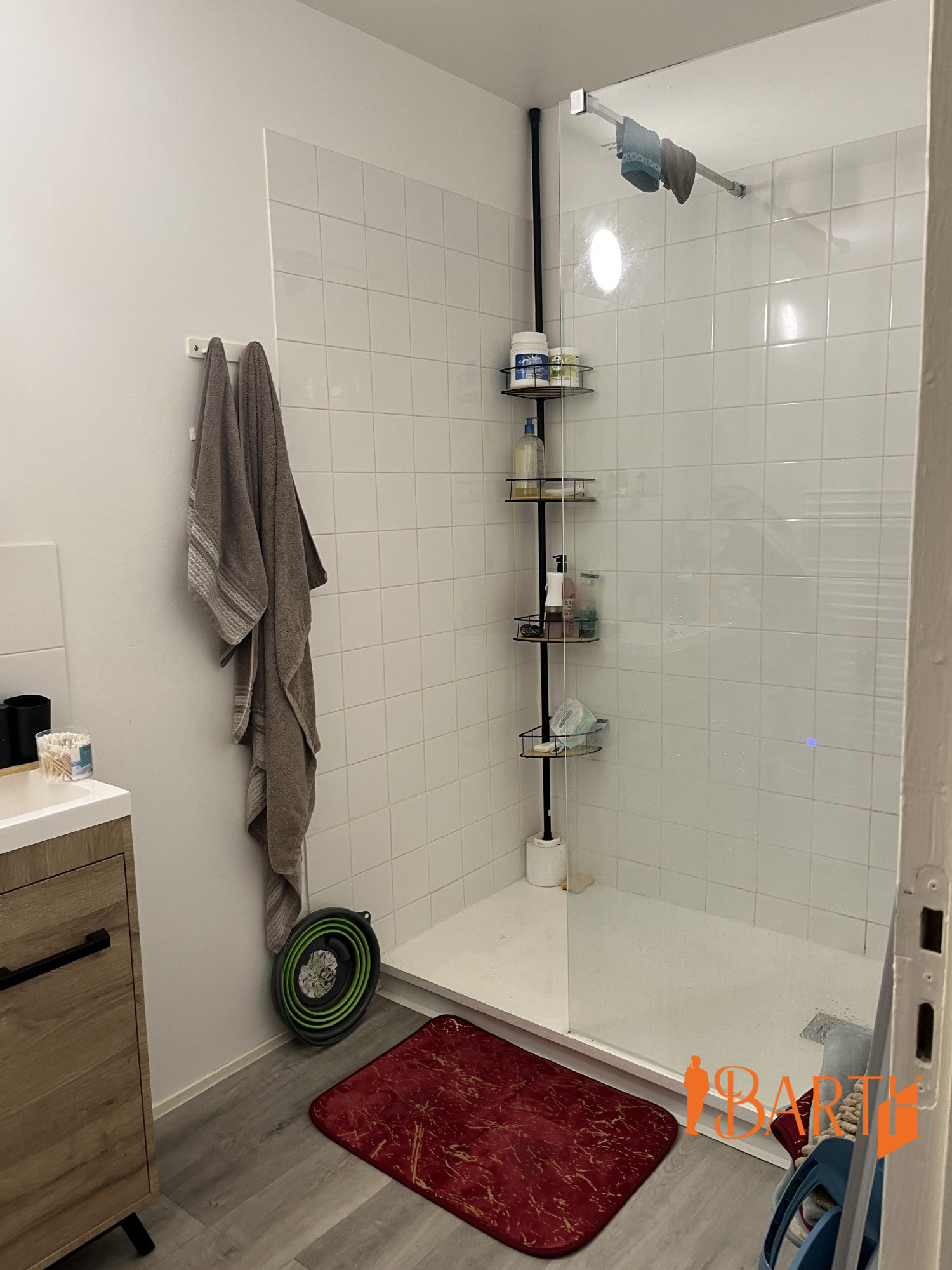 Salle de bain récente avec douche à l'italienne